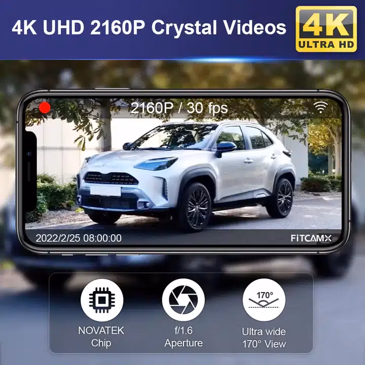 4K FiTCAMX DVR kamera, kifejezetten Toyota C-HR 2016-2019 modellekhez tervezték - Image 3