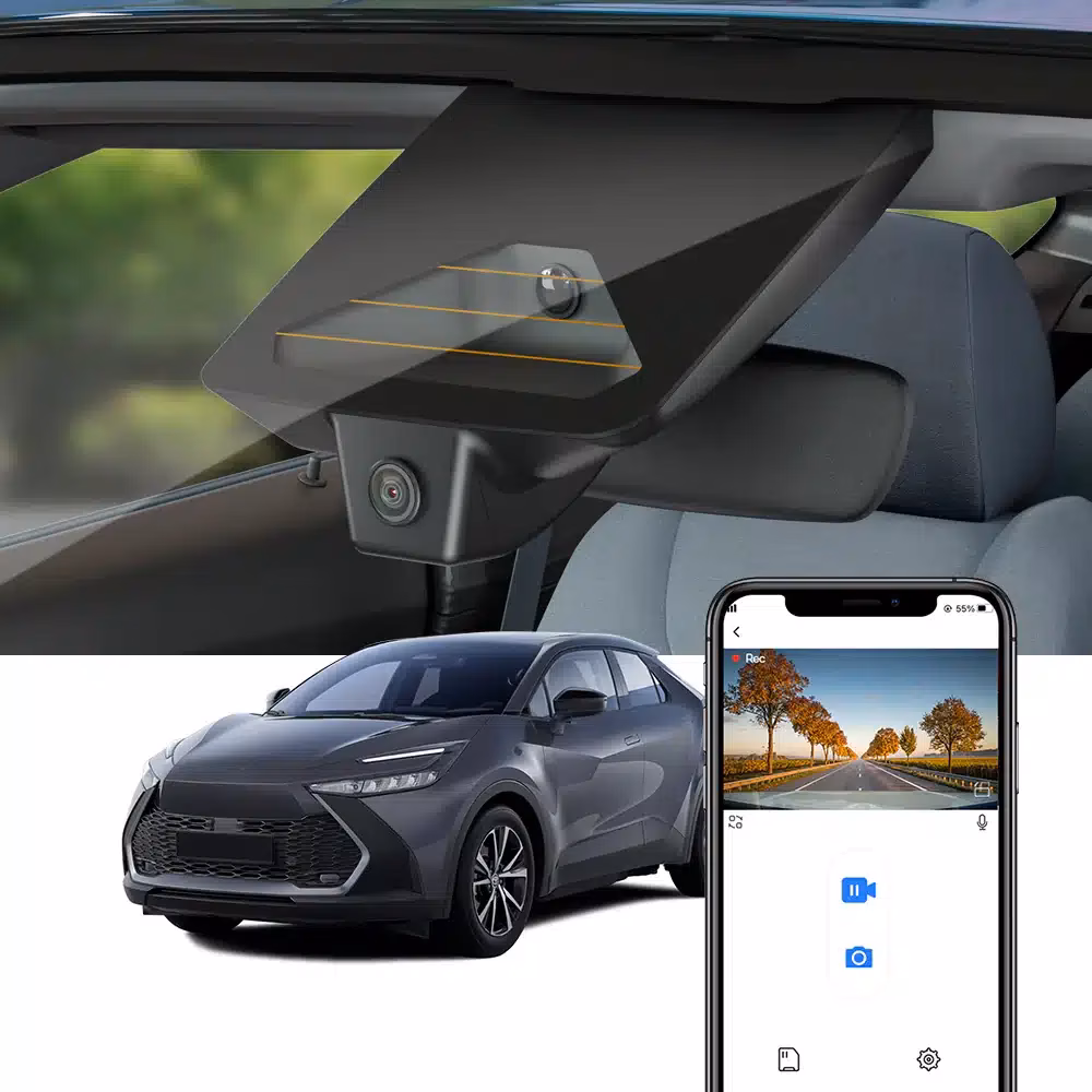 FiTCAMX 2K elülső-hátsó DVR kamera, kifejezetten Toyota C-HR 2024+ modellekhez