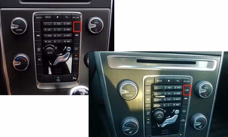 Vezeték nélküli Carplay, Android Auto, Mirror Link integráció és első-hátsó kamera bemenet Volvo 2011-2014 7" kijelzővel - Image 2