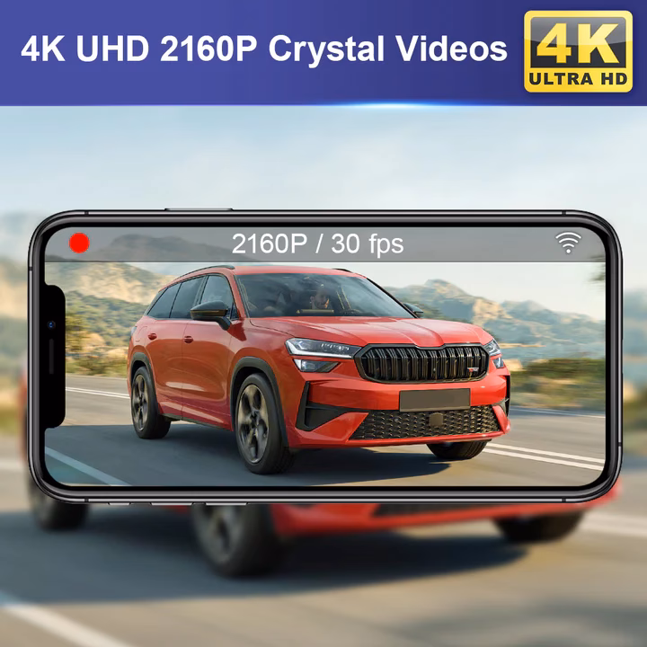 4K DVR kamera FiTCAMX, első-hátsó, kifejezetten a Skoda Octavia és Kodiaq 2 (2024–2026) modellekhez, szürke
